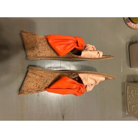Dolce Vita Adorable Wedge Sandals orange and peach cruise vacation - Picture 5 of 8